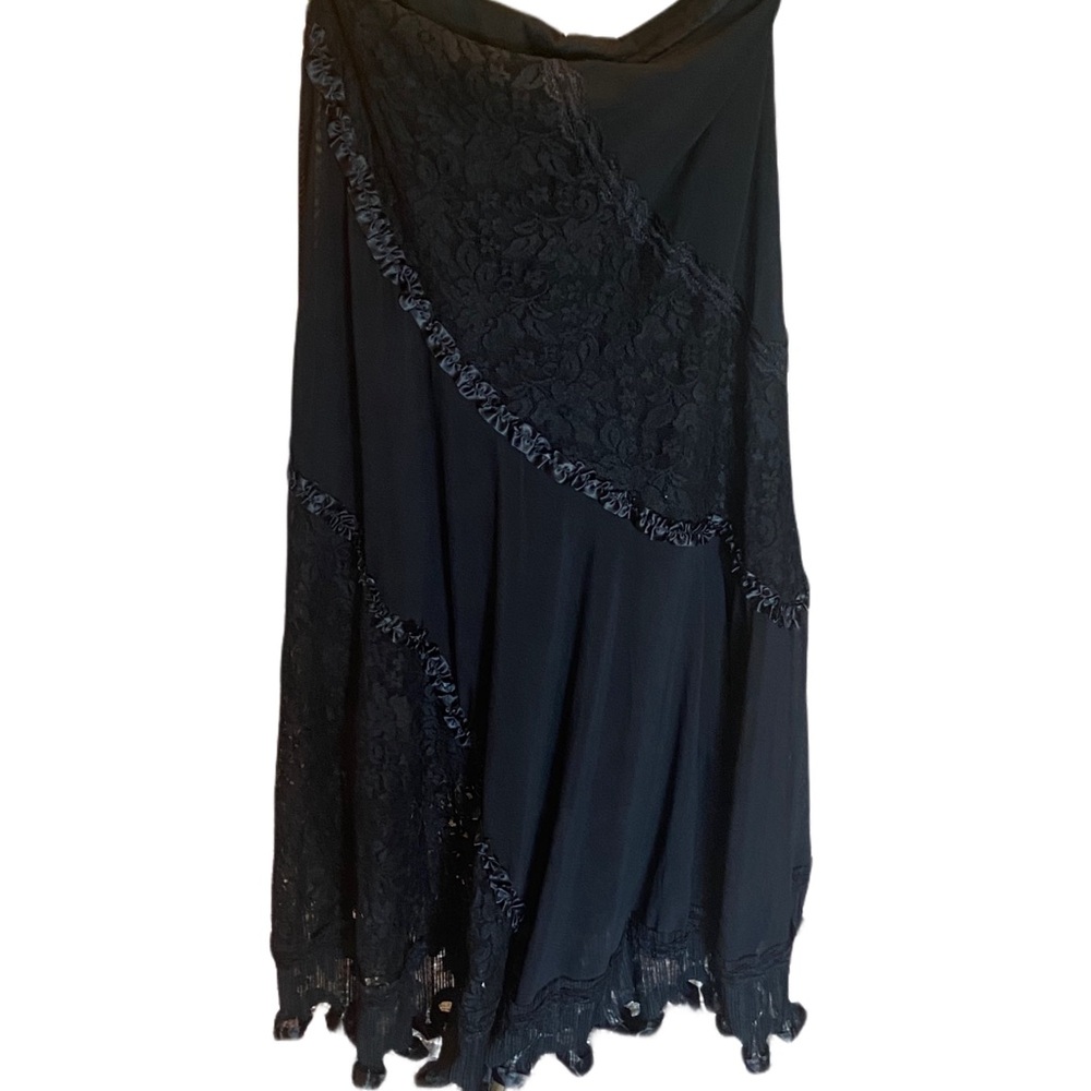 Vintage Black Coquette Style Skirt By Rossi Roma Embellished